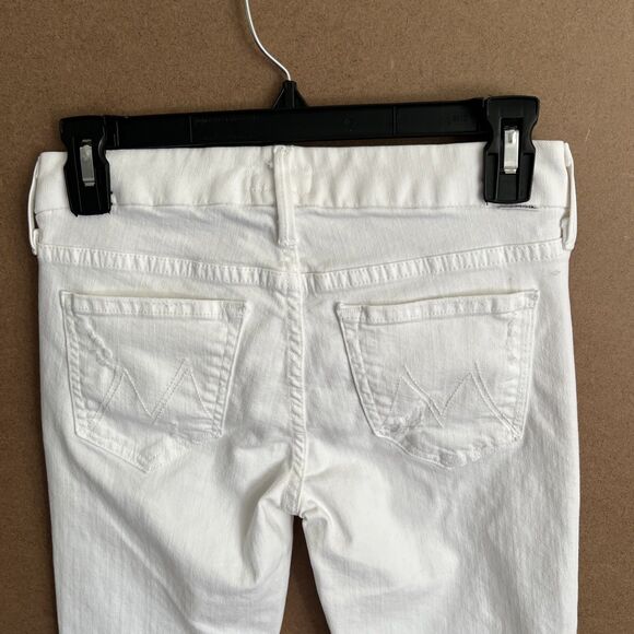 Mother Jeans The Looker Stayin Rowdy Size 25x29 Women White Stretch Distressed - Picture 9 of 14